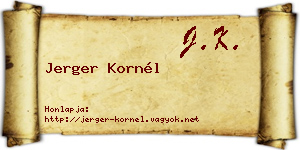 Jerger Kornél névjegykártya